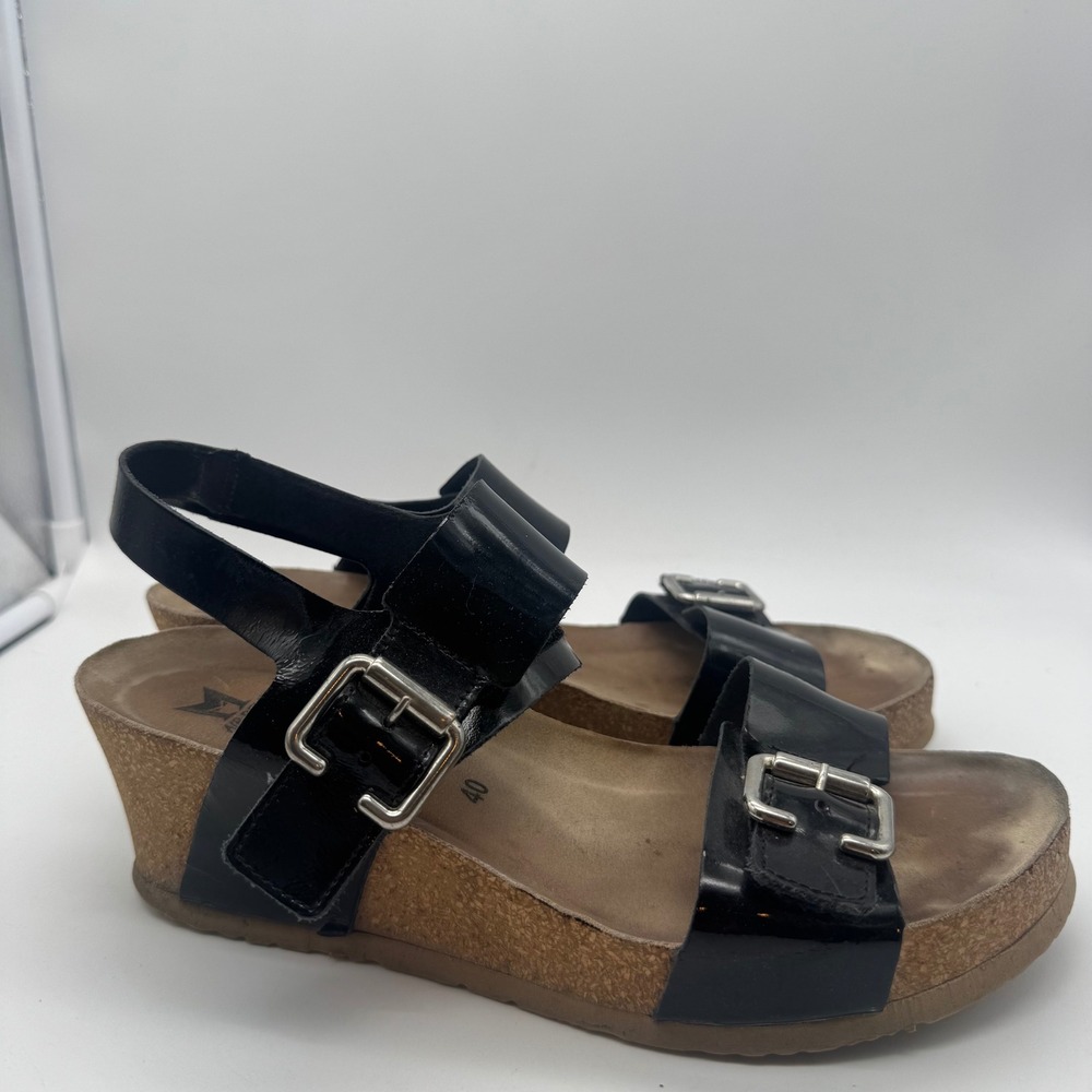 Mephisto‎ Women's Lissandra Black Patent Leather Wedge Size 40 Euro Read!!